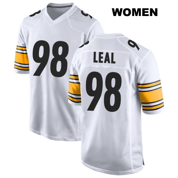 Stitched DeMarvin Leal Pittsburgh Steelers Away Womens Number 98 White Game Football Jersey
